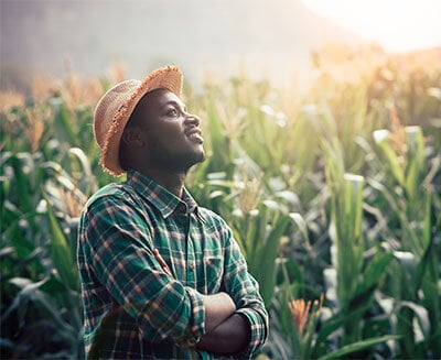 Man standing in field